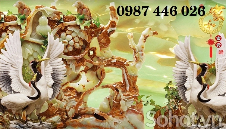 Gạch tranh chim hạc HP837292