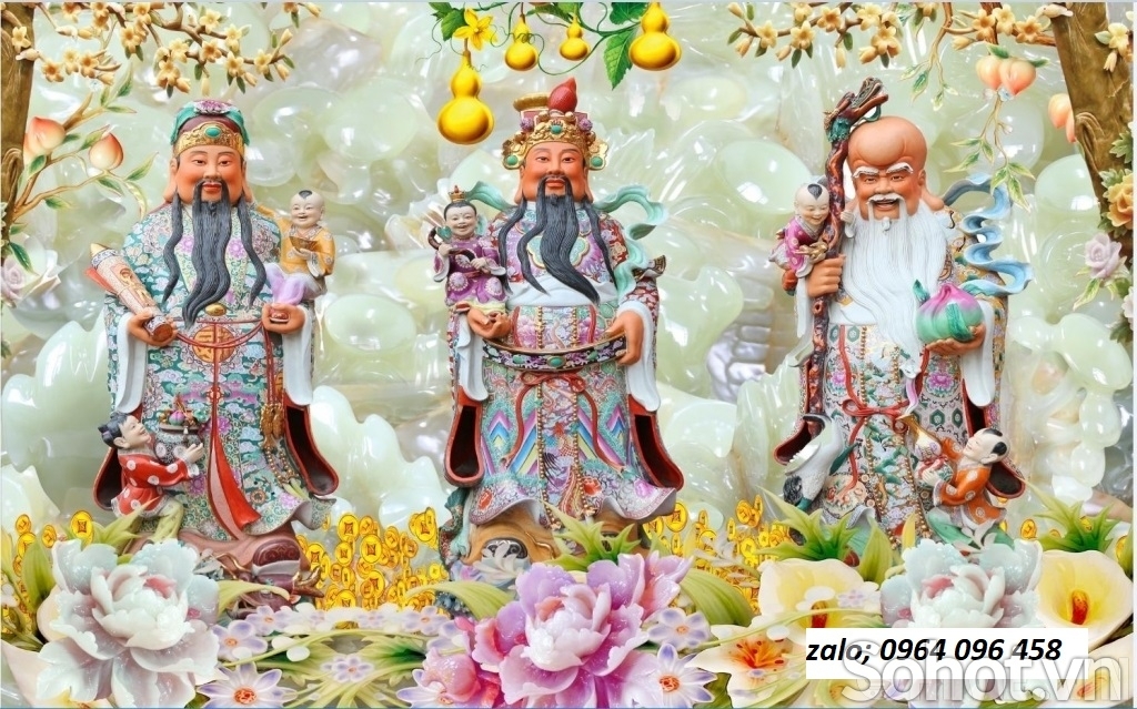 Tranh gạch 3d phúc lộc thọ - 754XCV