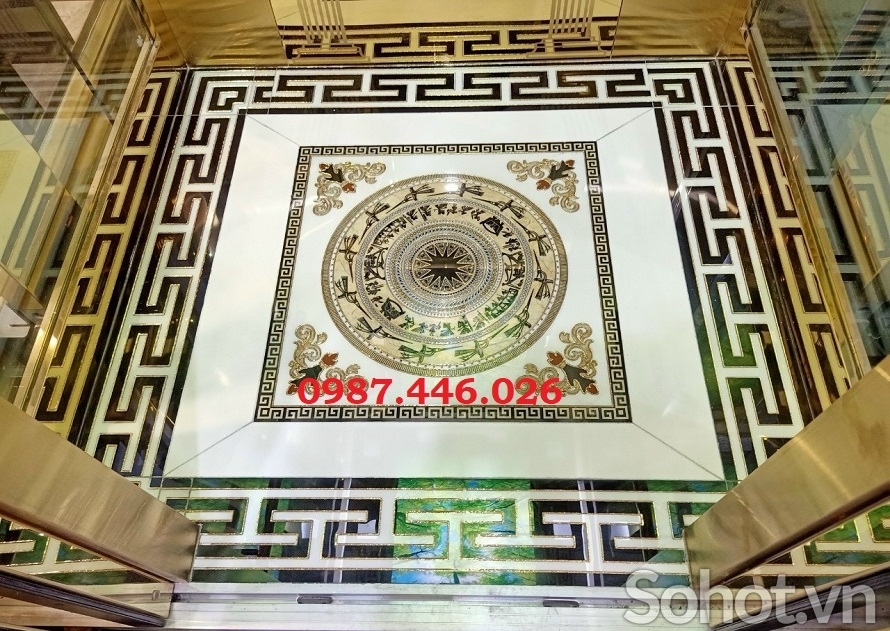 Gạch cầu thang chiếu nghỉ hoa văn đẹp HP0833