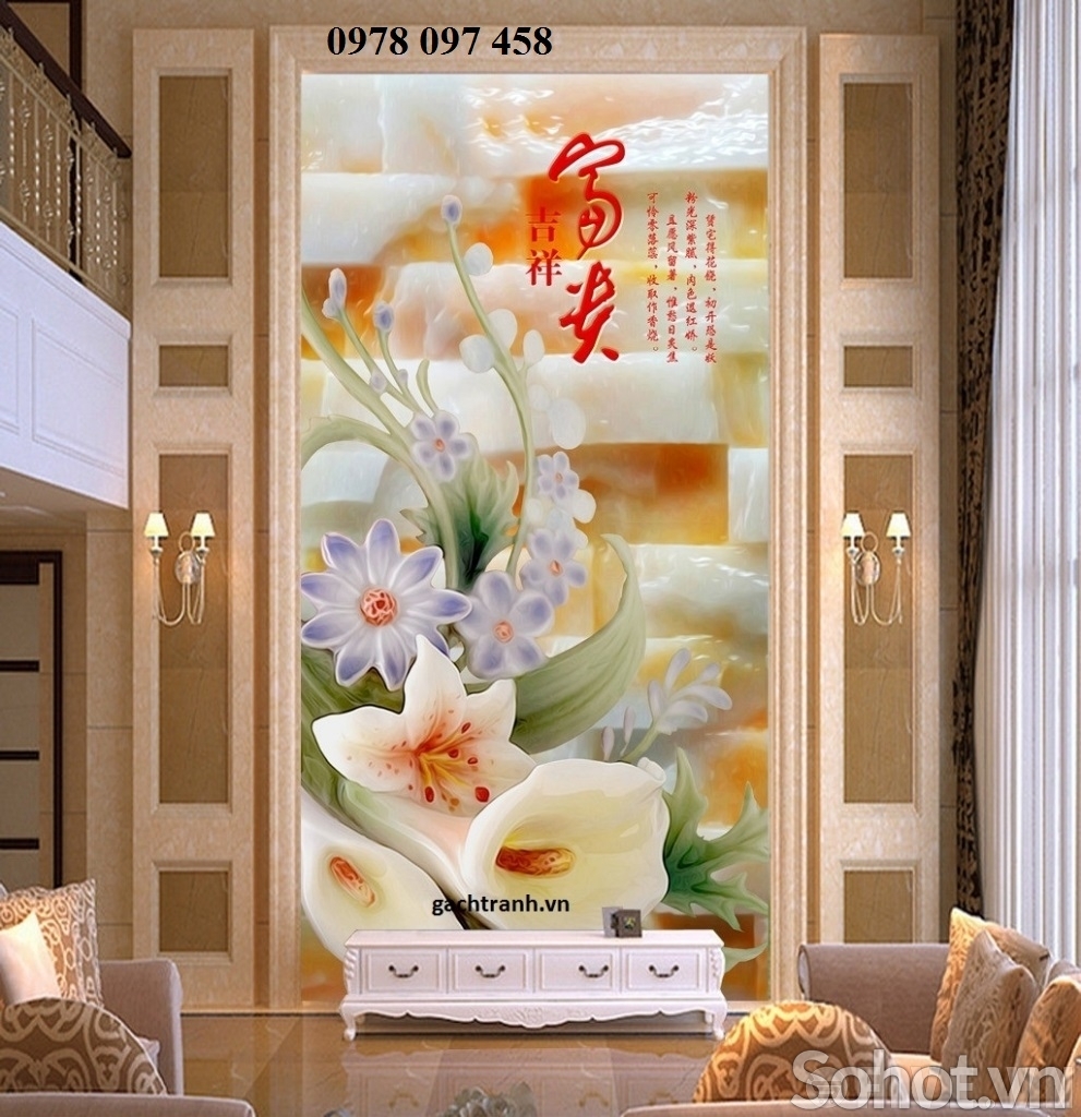 Tranh gạch bình hoa