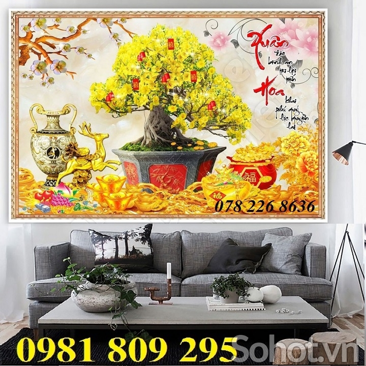 Gạch 3d trang trí hoa mai