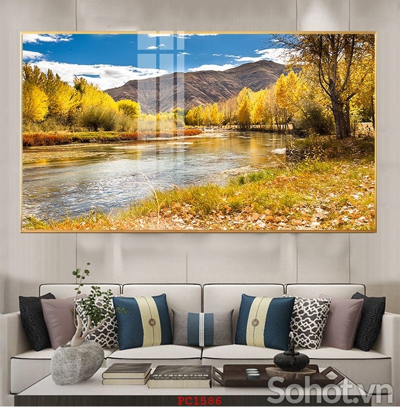 Tranh gạch 3D phong cảnh mùa thu