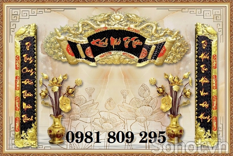 Gạch tranh 3d trang trí phòng thờ