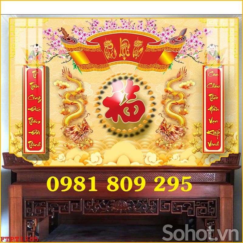 Tranh phòng thờ , gạch ban thờ 3d HG8578