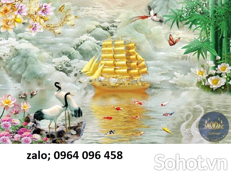 Tranh gạch 3d phong thủy thuận buồm xuôi gió - DCVB41