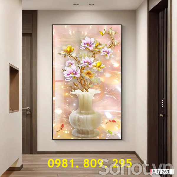 Tranh gạch , gạch 3d , tranh bình hoa HS9309