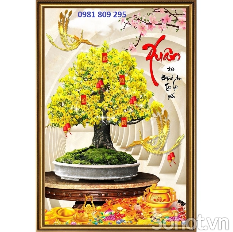 Tranh gạch men hoa mai JP554