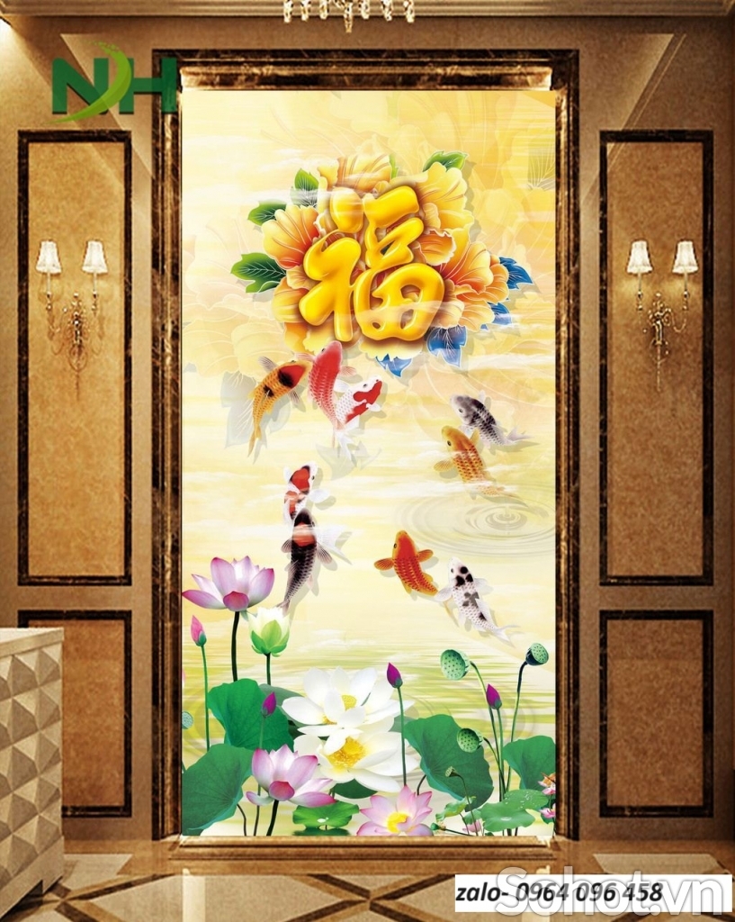 Tranh gạch 3d cá koi - 23XCCC