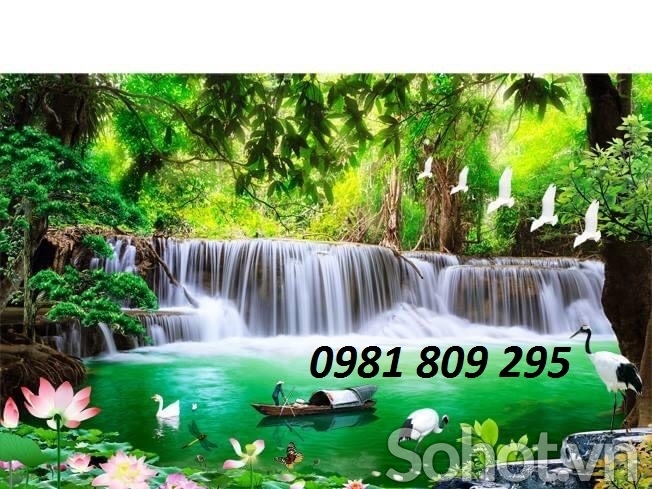 tranh gạch 3d phong cảnh câu đối