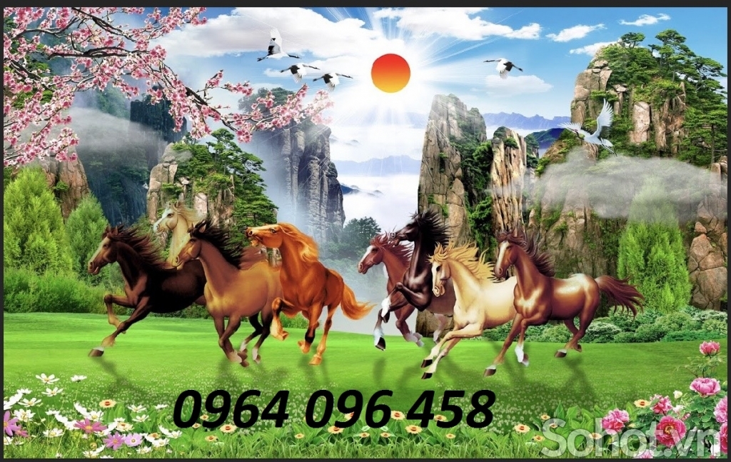 Tranh mã đáo thành công - tranh gạch 3d ốp tường - XCV7