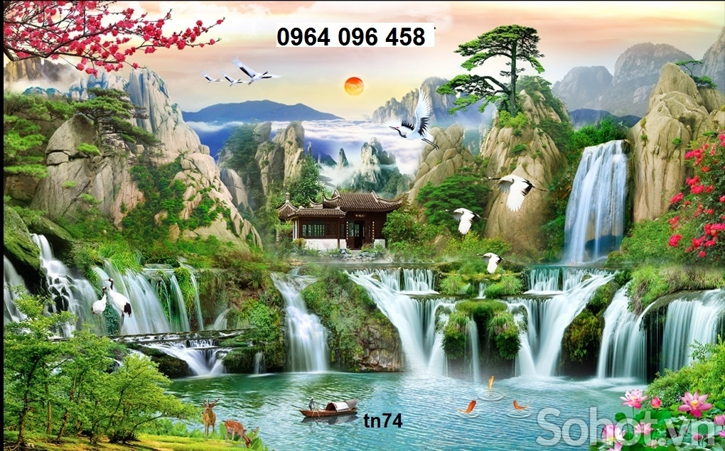 Tranh gạch 3d - gạch tranh 3d phong cảnh - phong thủy - 5CCC