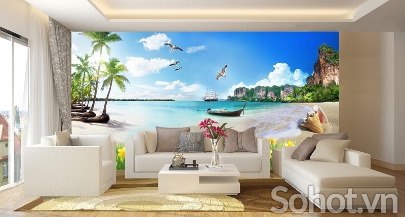 gạch 3d ốp tường cảnh biển