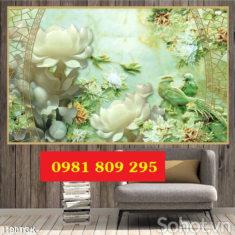 Gạch 3d ốp phòng khách