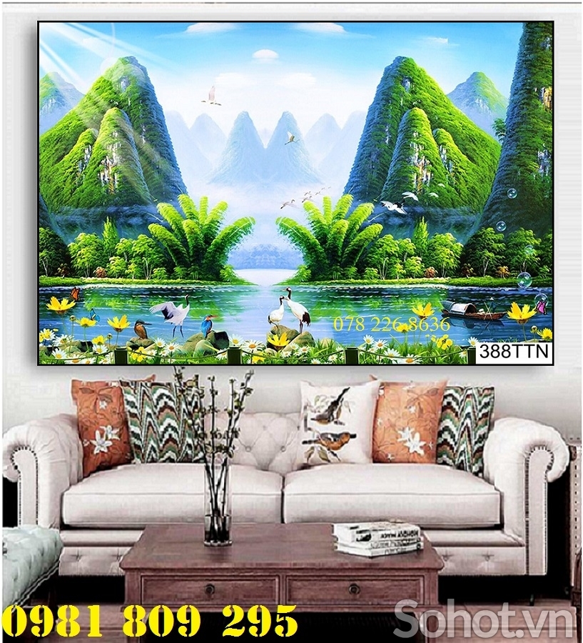 Tranh phong cảnh 3d  - gạch trang trí