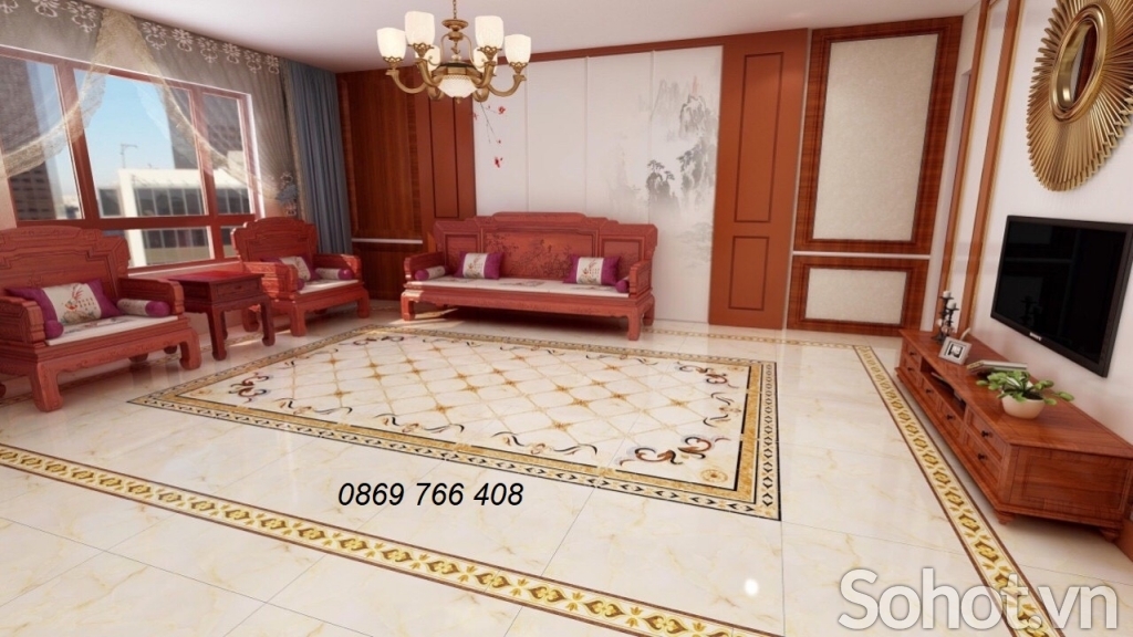 Thảm 3D trang trí-gạch lát sàn phòng khách - Hà Nội - SoHot.vn