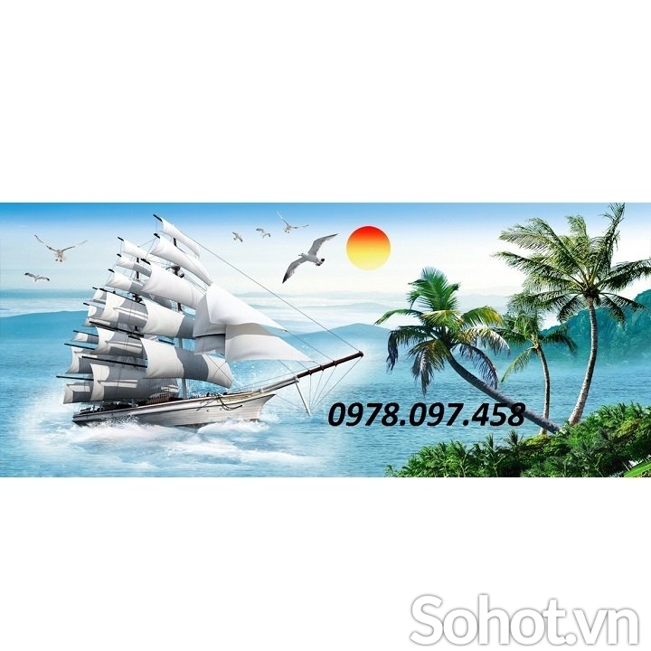 Bức họa thuyền buồm xuôi gió