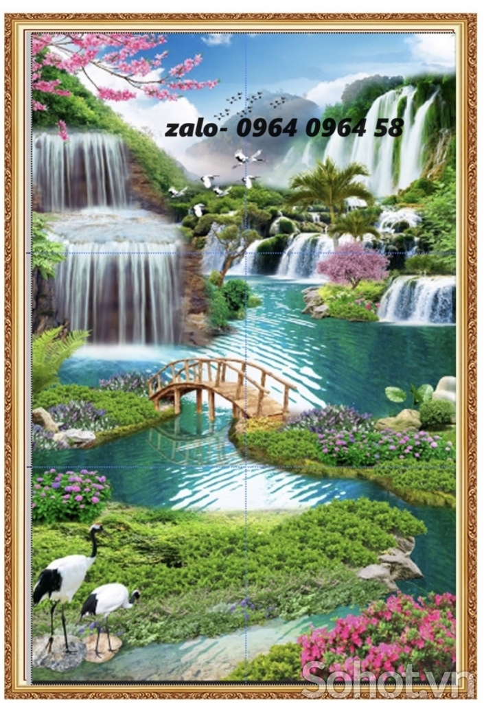 Tranh gạch 3d phong cảnh khổ đứng - JHCGV89
