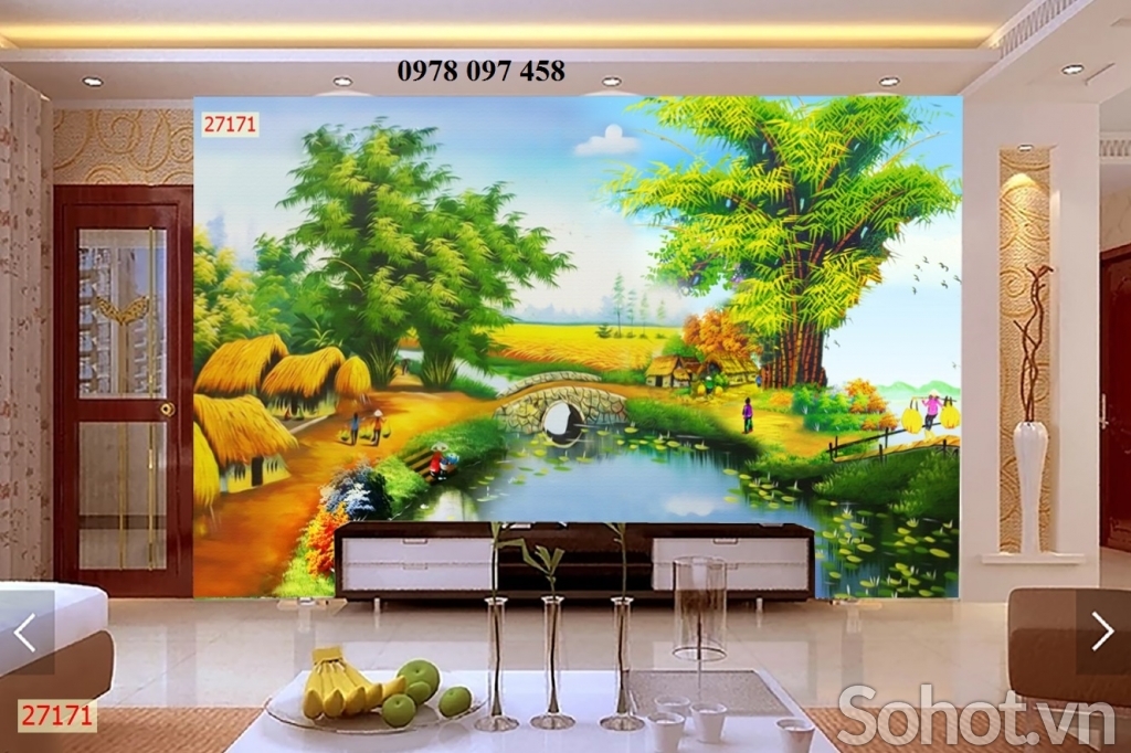 Tranh gạch - tranh đồng quê