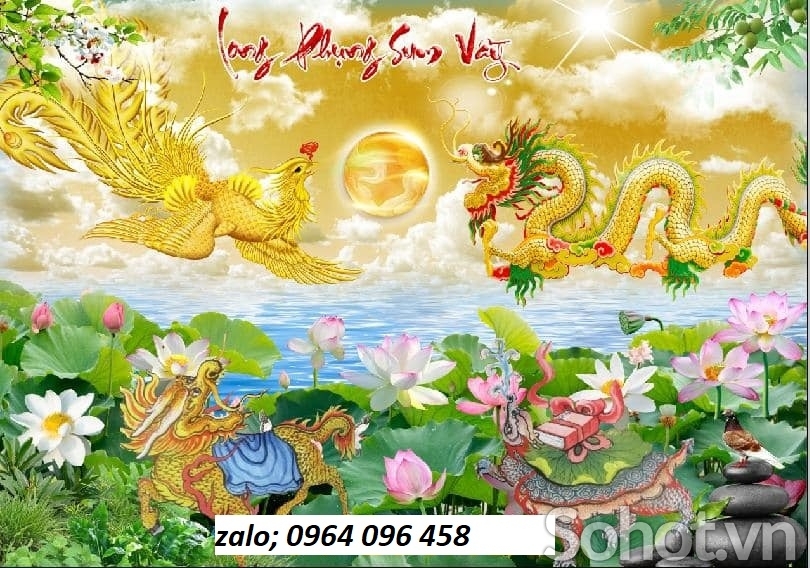 Tranh gạch 3d rồng phụng - 676C