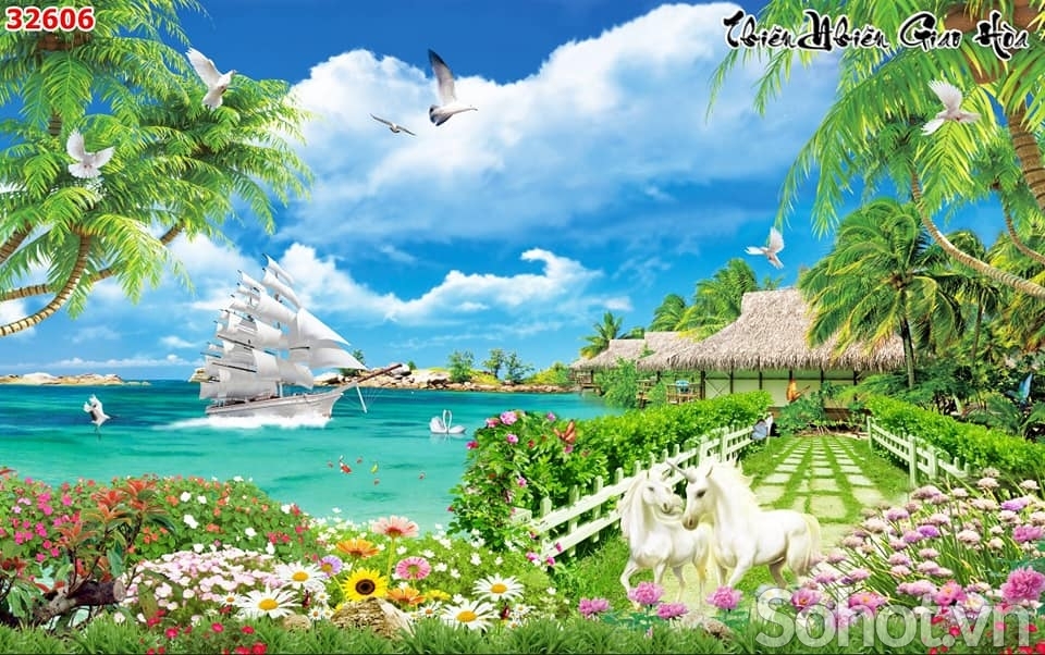 Tranh gạch 3D trang trí phòng DVVC32