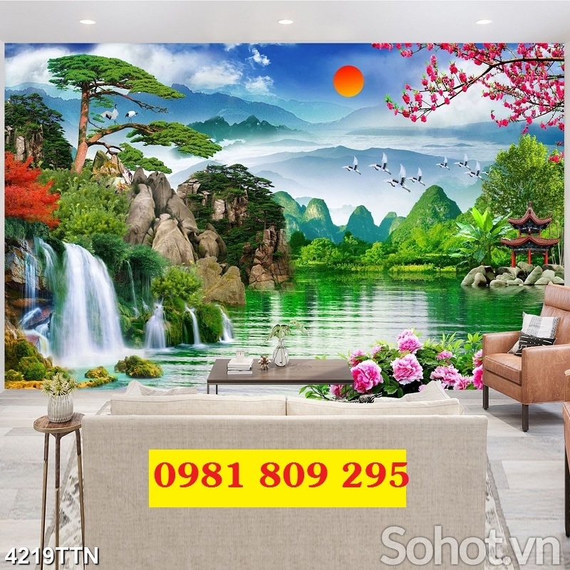 Tranh gạch 3d phong cảnh , tranh gạch men