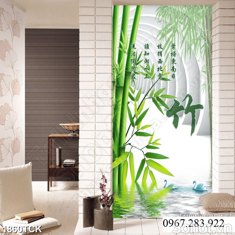 Gạch tranh- Tranh trang trí cây tre