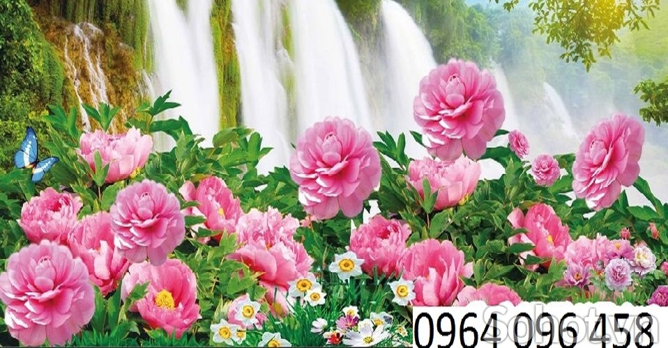 Gạch tranh phong hủy hoa mẫu đơn 3d - LCFV3