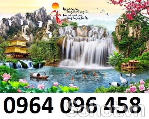 Tranh gạch 3d cảnh đồng quê sông núi - BCX33