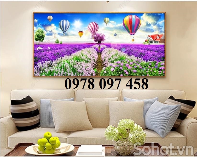 Gạch tranh vườn hoa trang trí phòng