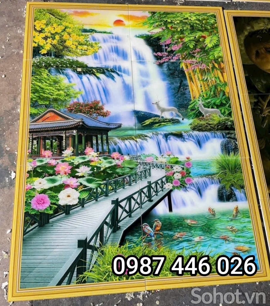 Tranh gạch men ốp tường phòng khách 3d đẹp HP9822