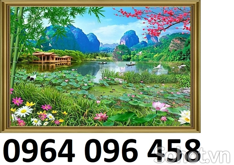 Tranh gạch men 3d phong cảnh đồng quê - HCV43