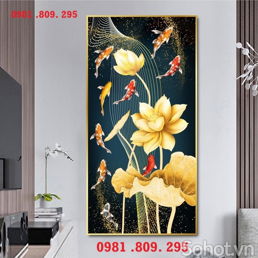 Tranh gạch 3d khổ dọc mẫu mới HND839