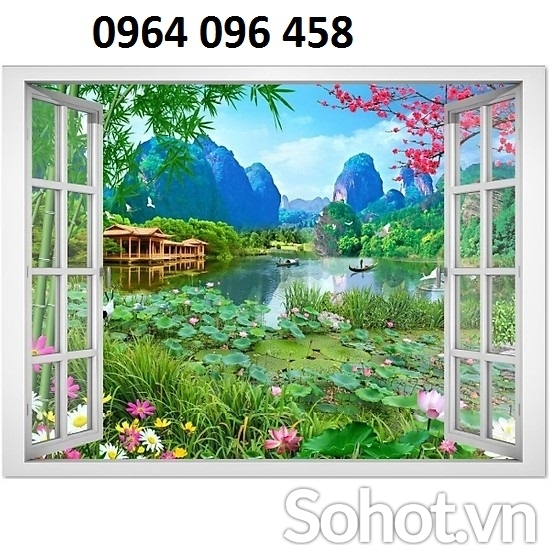 Tranh gạch 3d ốp tường cửa sổ - 765CVB