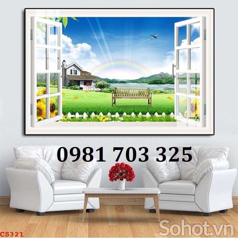 Gạch tranh cửa sổ 3D đẹp