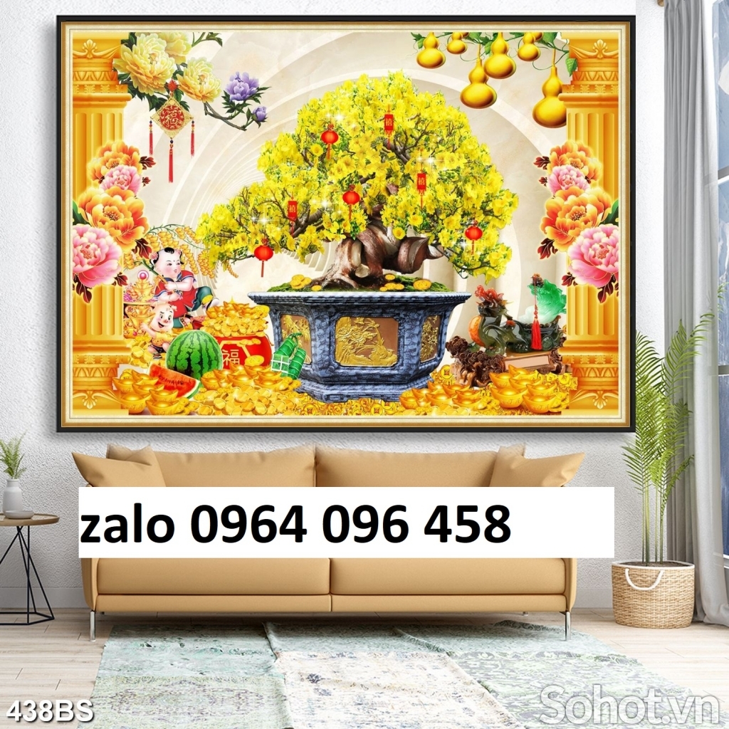 Tranh gạch 3d cây mai vàng - SCX43