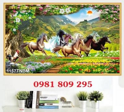 Tranh gạch men phong thủy bát mã HP4532