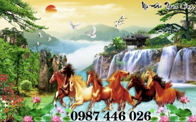 Tranh bát mã, gạch tranh ốp tường