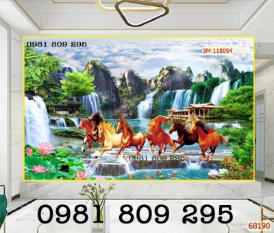 Tranh 3d ngựa - gạch tranh ốp tường