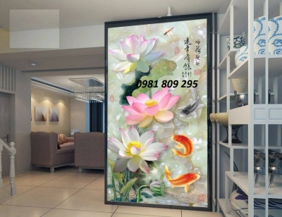 gạch tranh trang trí 3d cá chép