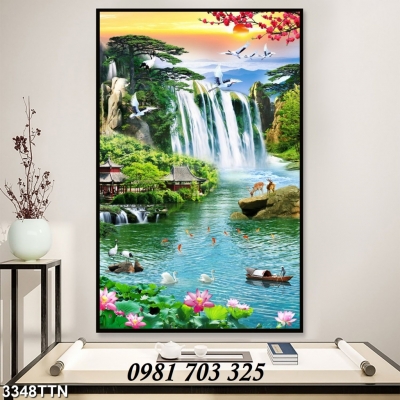 tranh phong cảnh- gạch 3D khổ đứng