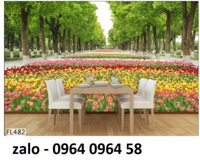 Tranh gạch 3d con đường hàng cây - CBV643
