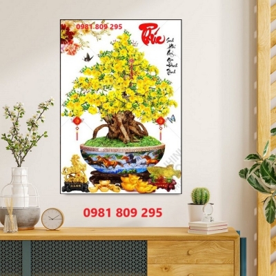 Tranh gạch trang trí hoa mai