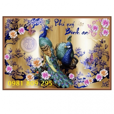 Gạch 3d tranh công mẫu đơn FP2566