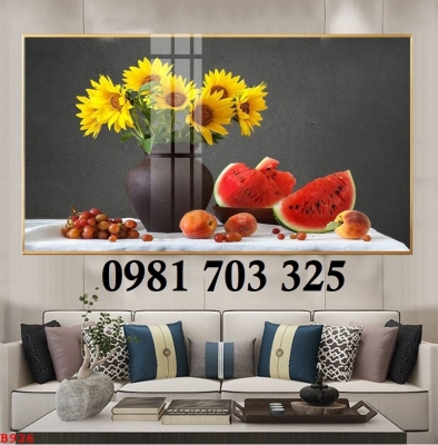 Gạch tranh trang trí bình hoa đẹp