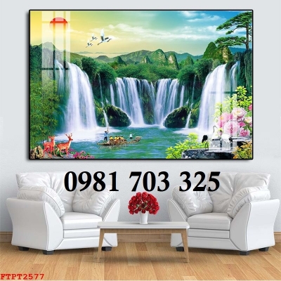 Gạch tranh phong cảnh thác nước