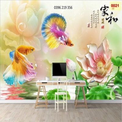 Tranh gạch cá trang trí 3D