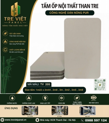 Tấm ốp than tre đơn sắc TRE VIỆT PANEL
