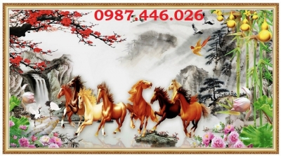 Tranh gạch men bát mã HP86273