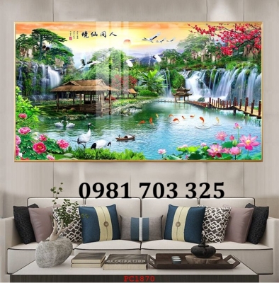 Gạch tranh thác nước trang trí