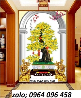 Tranh gạch 3d hoa mai - gạch tranh 3d hoa mai - HNB89